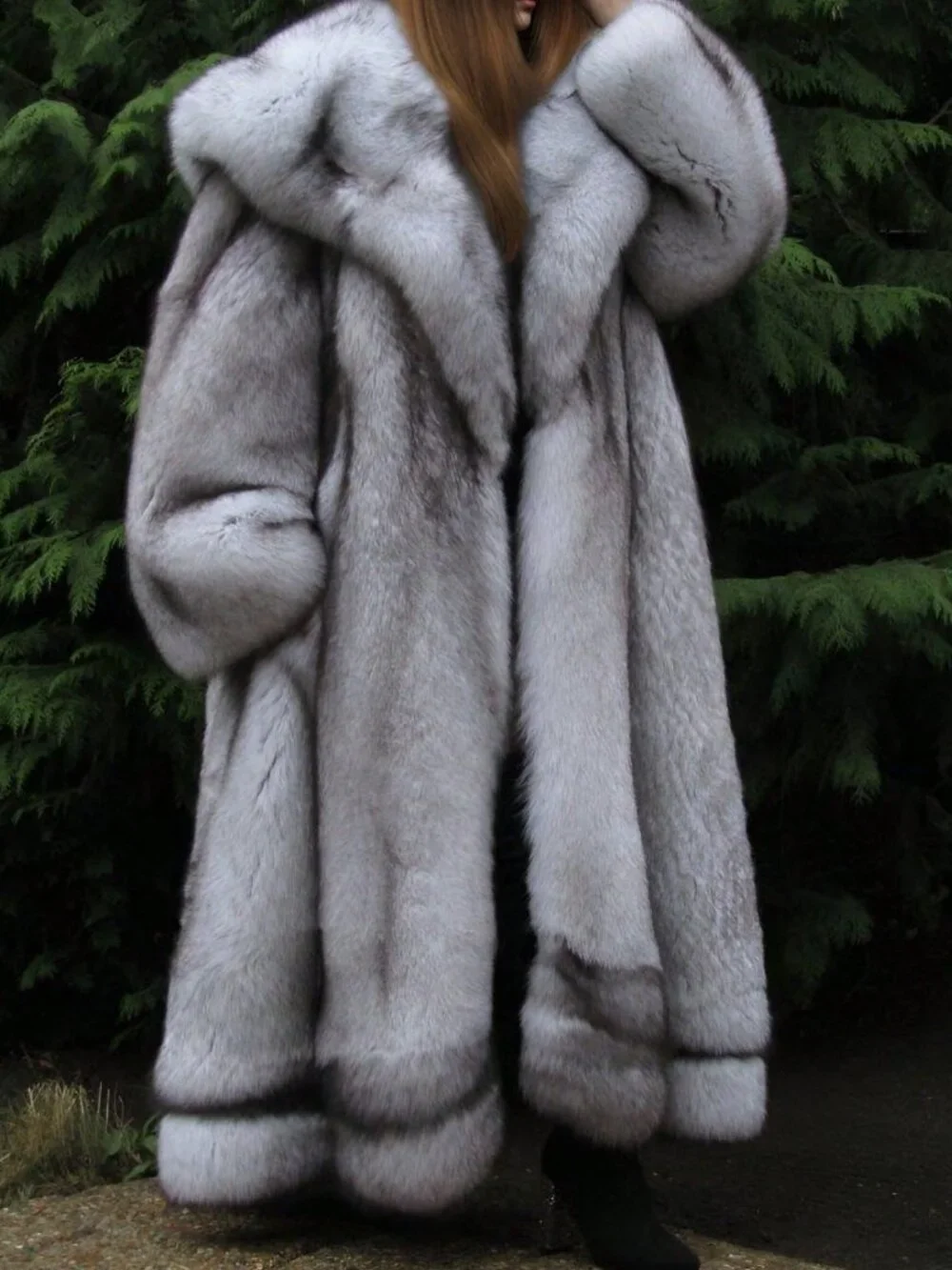 Multicolor Elegant Women's Lined Long Oversized Winter Jacket